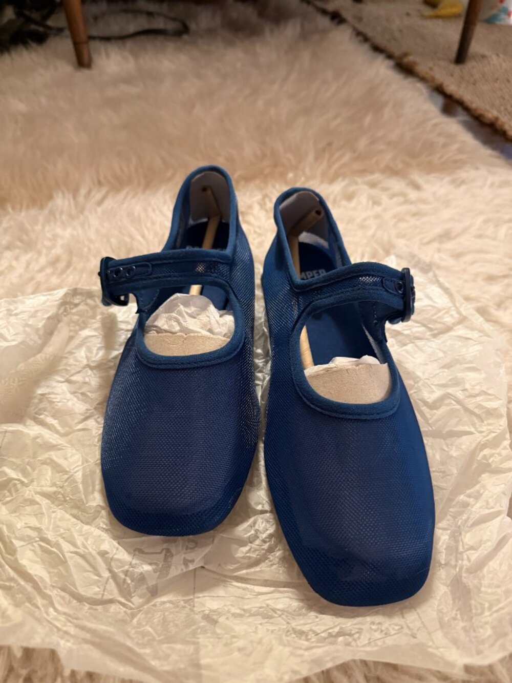 Camper - Casi Casi Myra Blue Textile Ballerinas - Size 38 - Picture 3 of 13